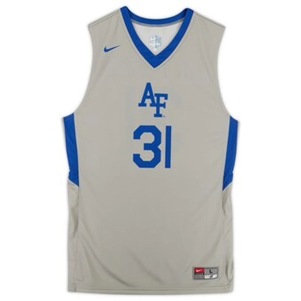 Air Force Falcons Nike Team-Issued #31 Gray Alternate Jersey from the Basketball Program