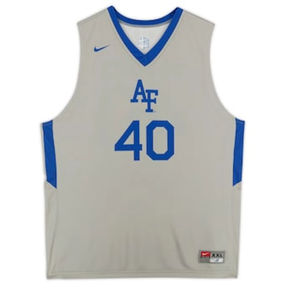Air Force Falcons Nike Team-Issued #40 Gray Alternate Jersey from the Basketball Program