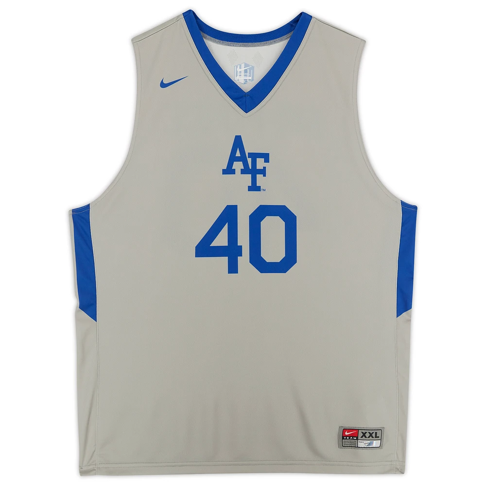Air Force Falcons Nike Team-Issued #40 Gray Alternate Jersey from the Basketball Program