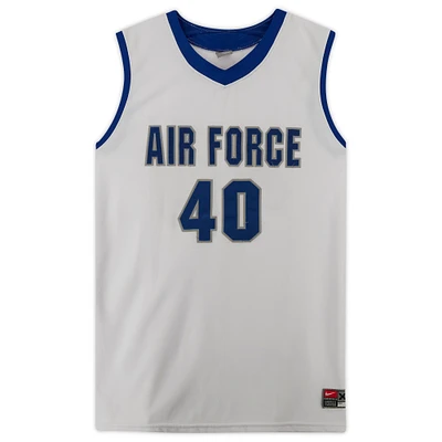 Air Force Falcons Team-Issued #40 White Jersey with Blue Collar from the Basketball Program - Size 2XL