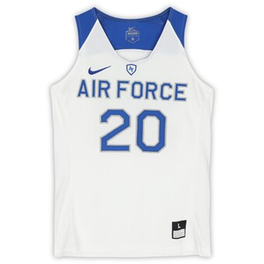 Air Force Falcons Nike Team-Issued #20 White Royal & Gray Jersey from the Basketball Program - Size M