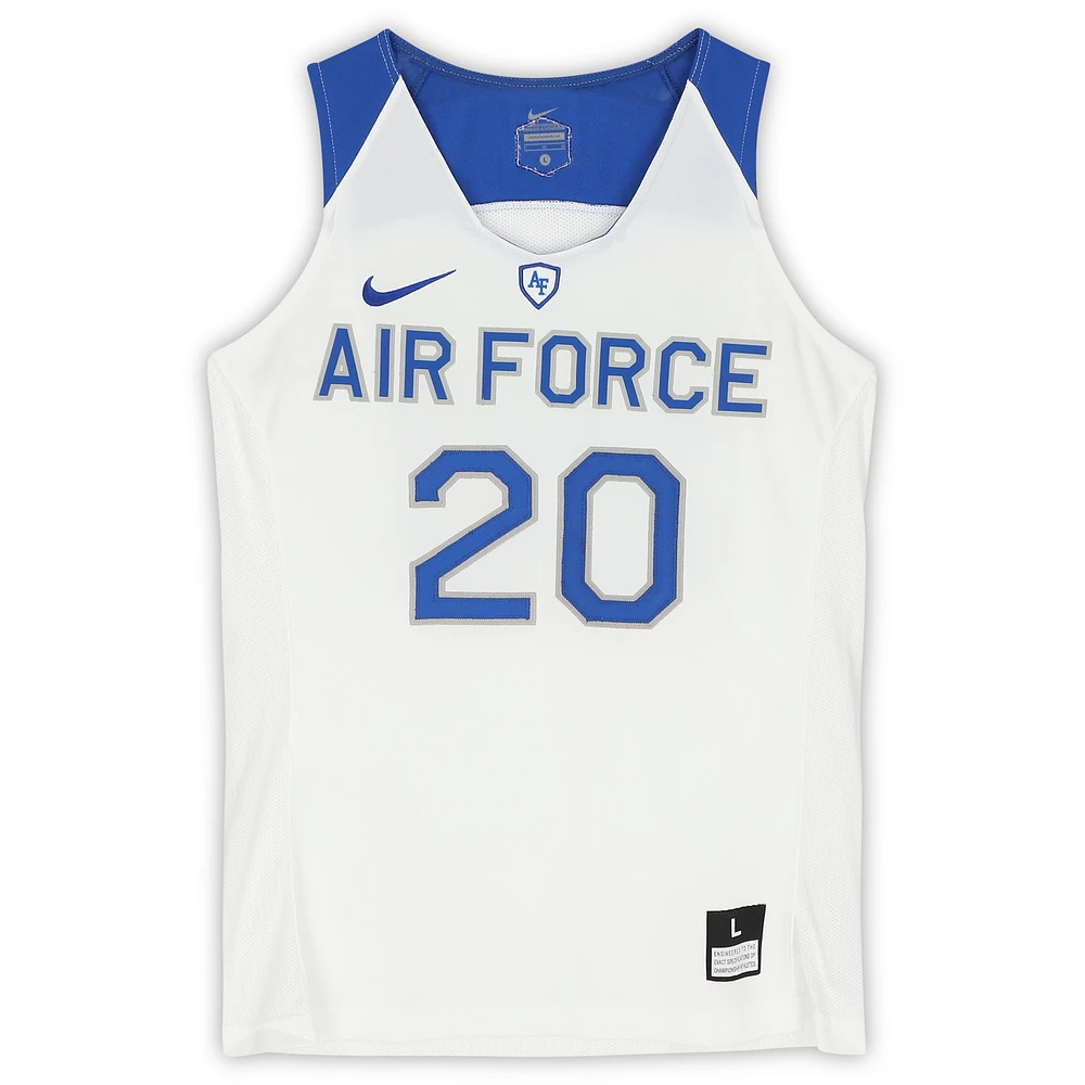 Air Force Falcons Nike Team-Issued #20 White Royal & Gray Jersey from the Basketball Program - Size M