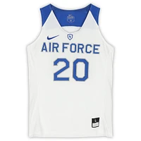 Air Force Falcons Nike Team-Issued #20 White Royal & Gray Jersey from the Basketball Program - Size M