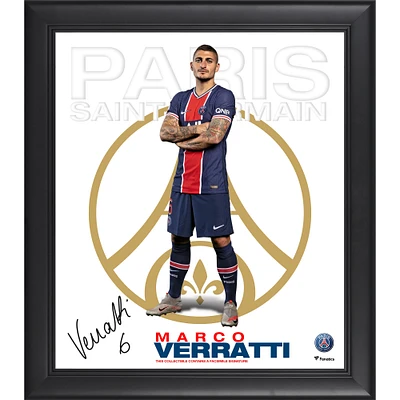 Marco Verratti Paris Saint-Germain Facsimile Signature Framed 15" x 17" Collage