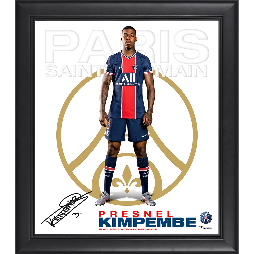 Presnel Kimpembe Paris Saint-Germain Facsimile Signature Framed 15" x 17" Collage