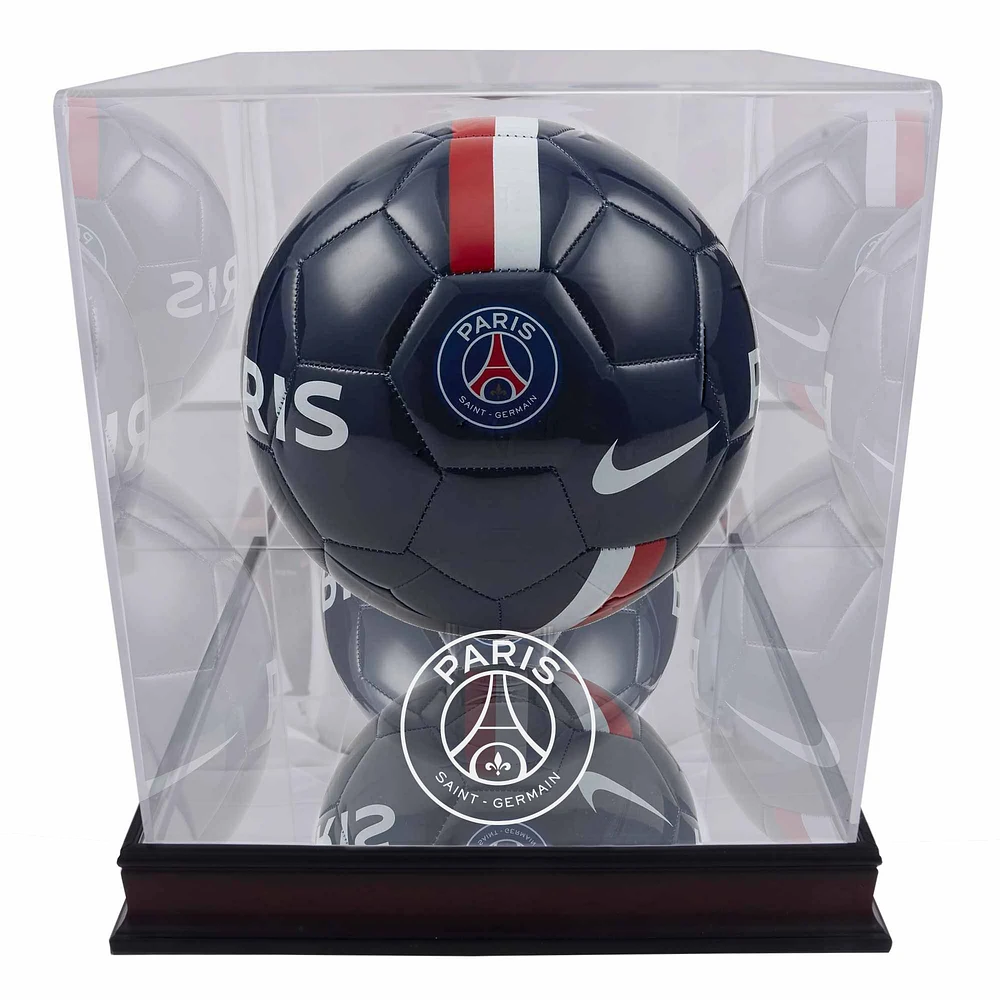 Paris Saint-Germain Mahogany Team Logo Soccer Ball Display Case
