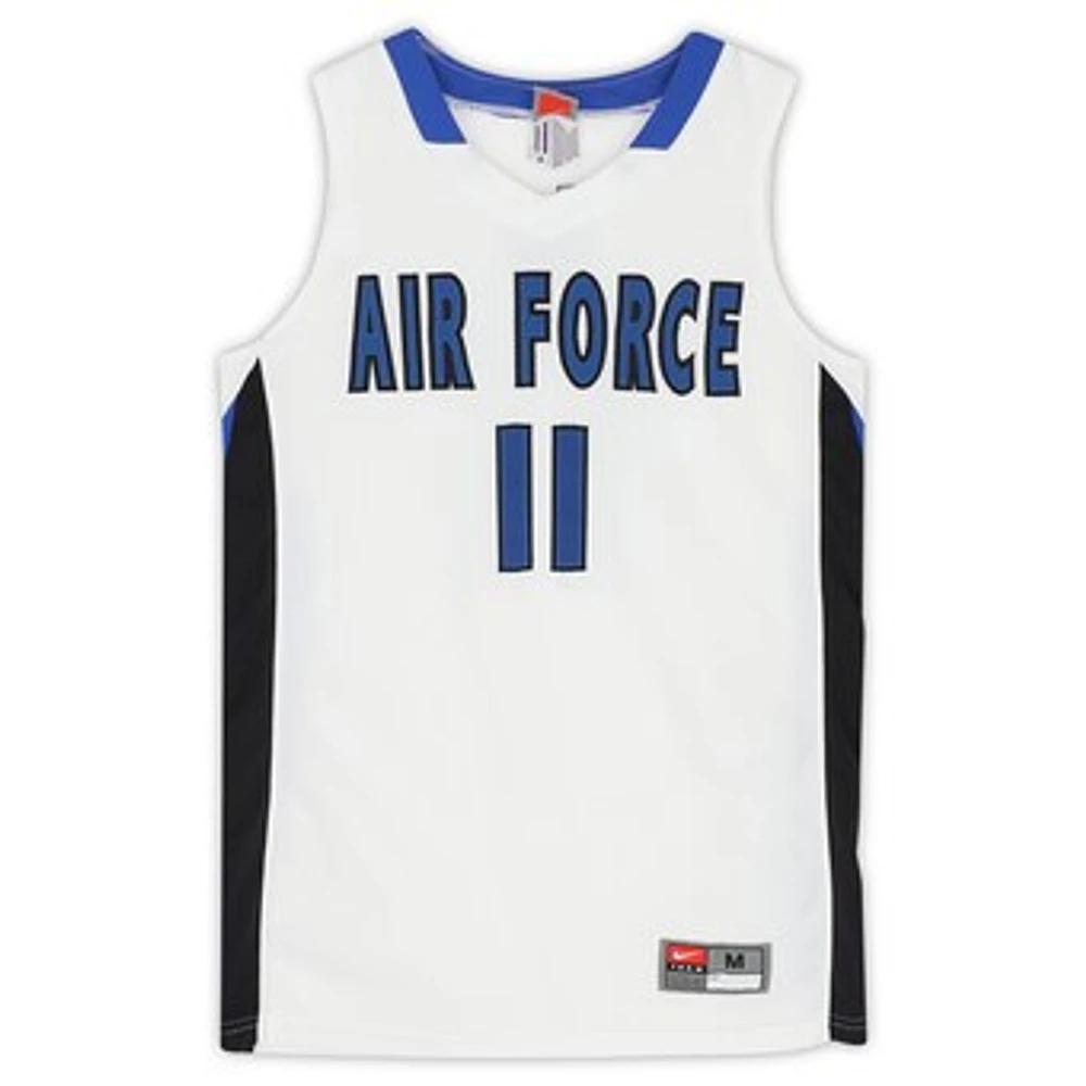 Air Force Falcons Team-Issued #11 White Blue and Black Jersey from the Basketball Program