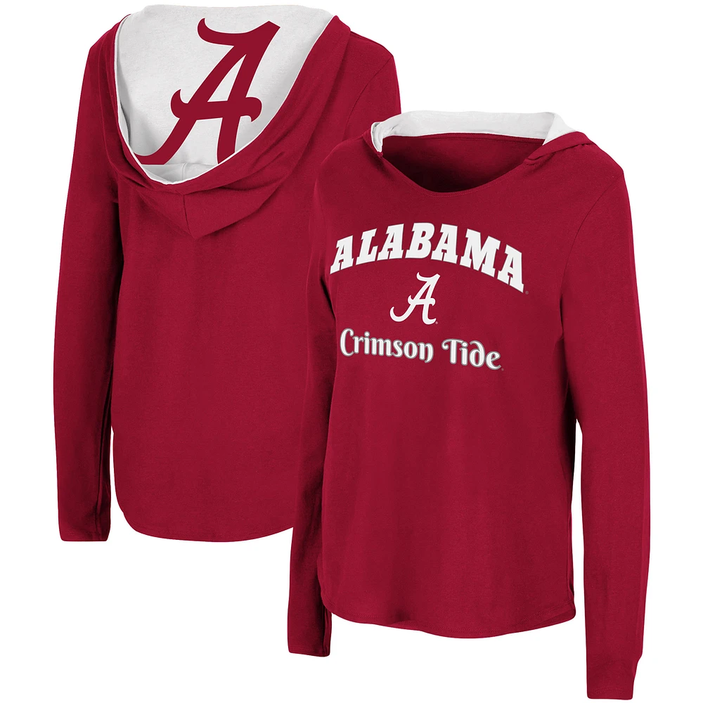 Women's Colosseum Crimson Alabama Tide Catalina Hoodie Long Sleeve T-Shirt