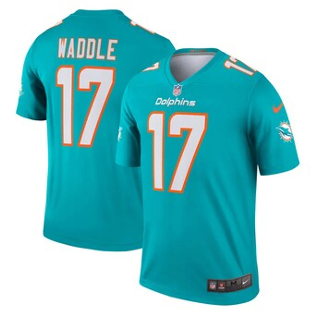 Men's Nike Jaylen Waddle Aqua Miami Dolphins Legend Player Performance Top