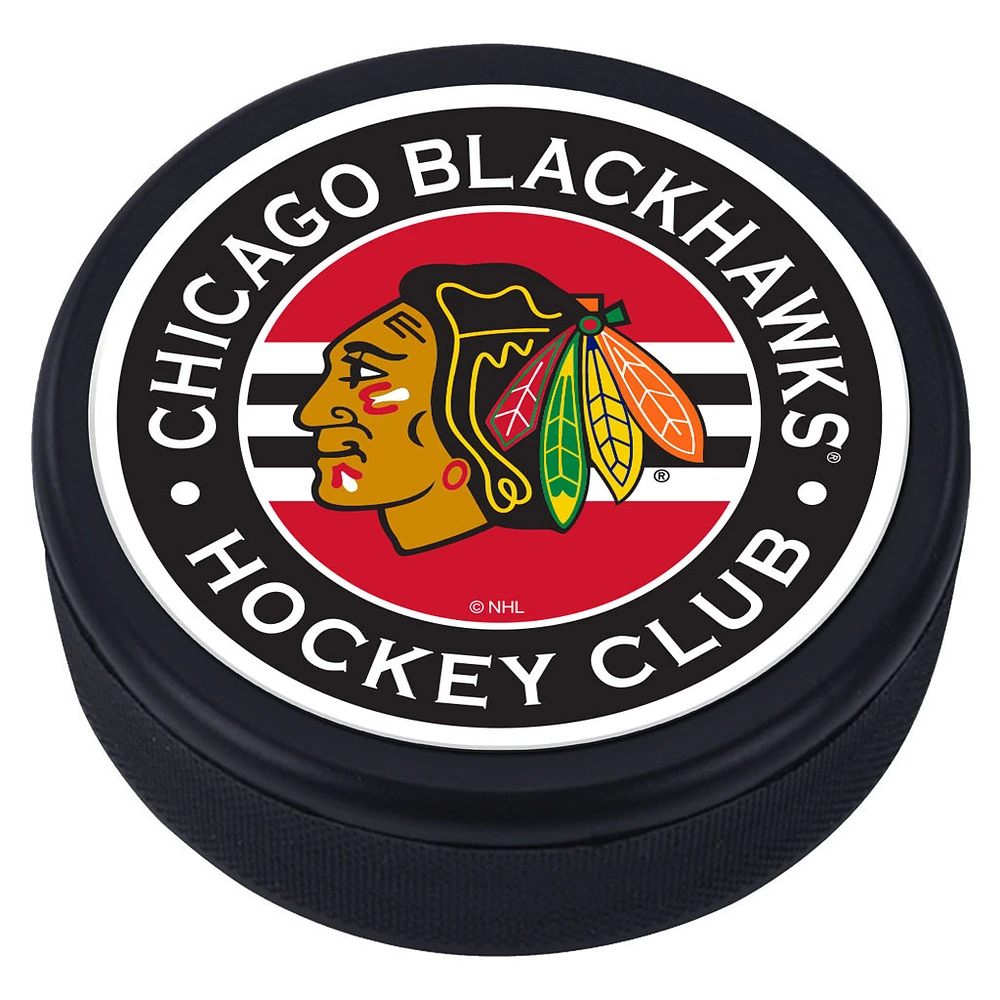 Chicago Blackhawks Striped Hockey Puck