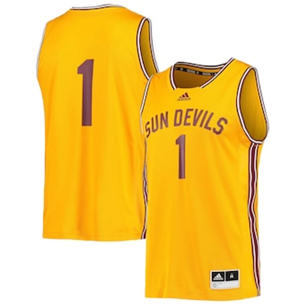 Men's adidas #1 Gold Arizona State Sun Devils Reverse Retro Jersey