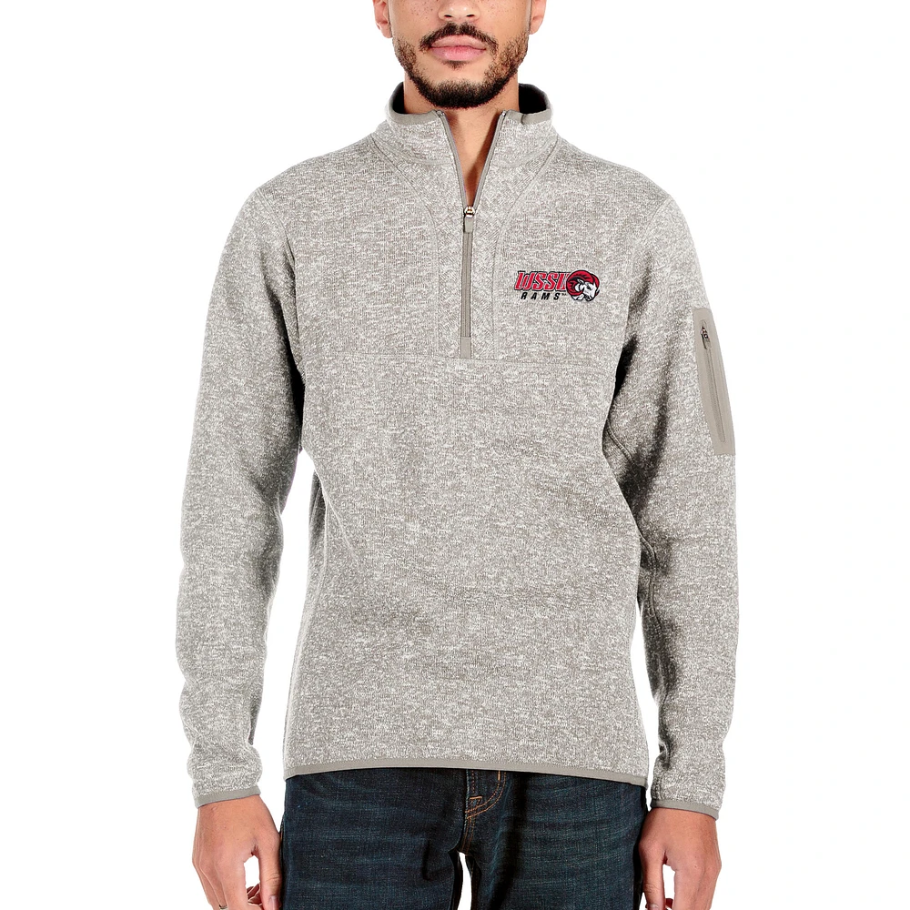 Men's Antigua Oatmeal Winston-Salem State Rams Fortune Quarter-Zip Pullover Jacket