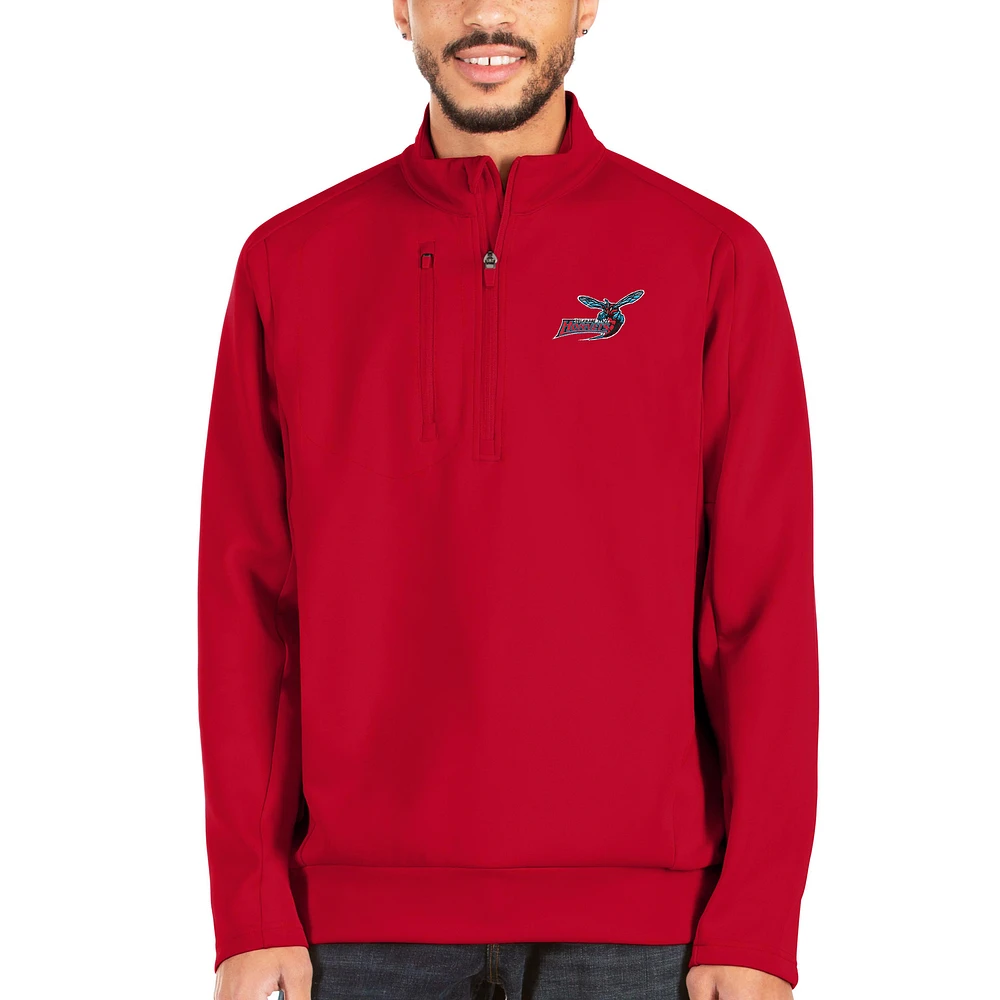 Men's Antigua Red Delaware State Hornets Generation Quarter-Zip Pullover Jacket