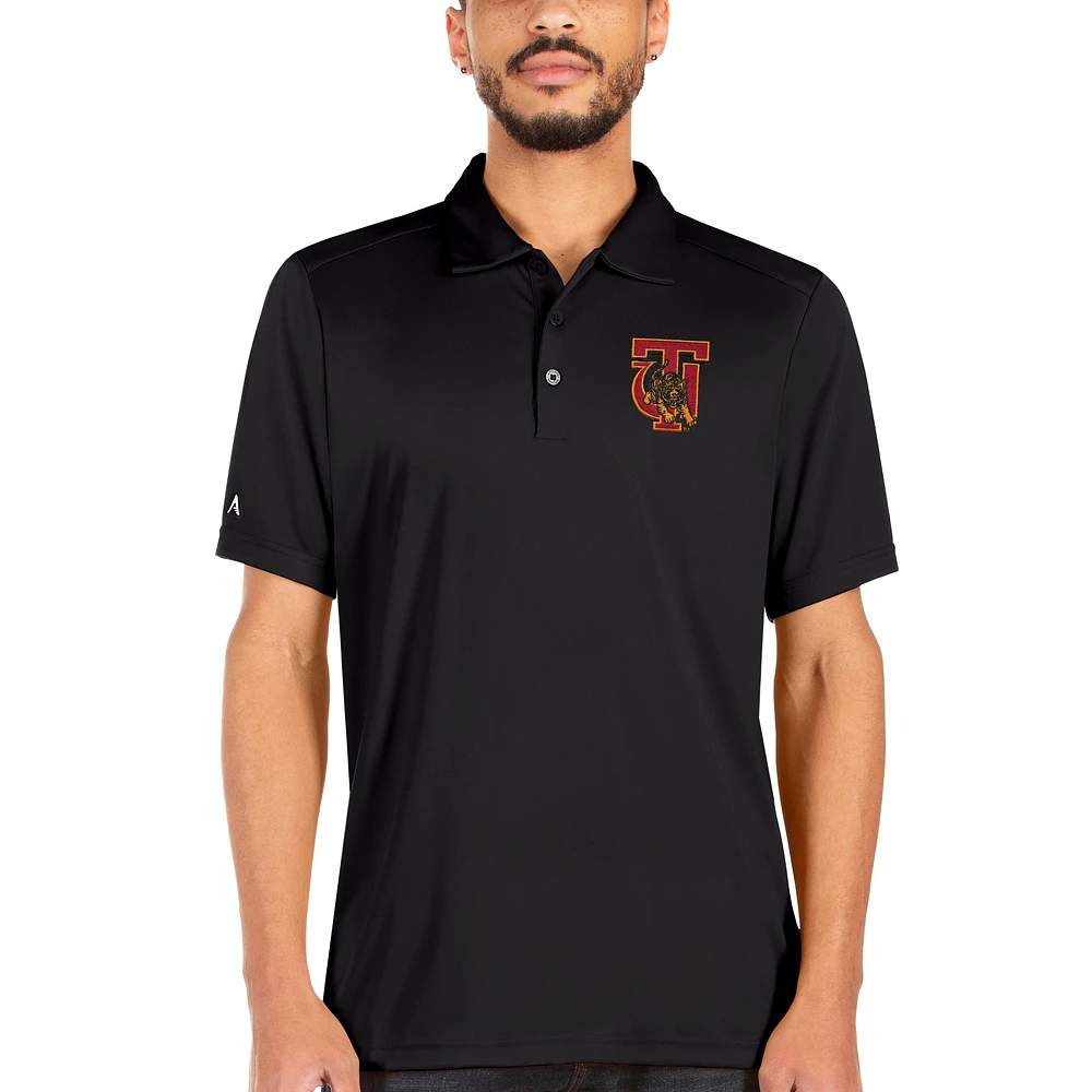 Men's Antigua Black Tuskegee Golden Tigers Big & Tall Tribute Polo