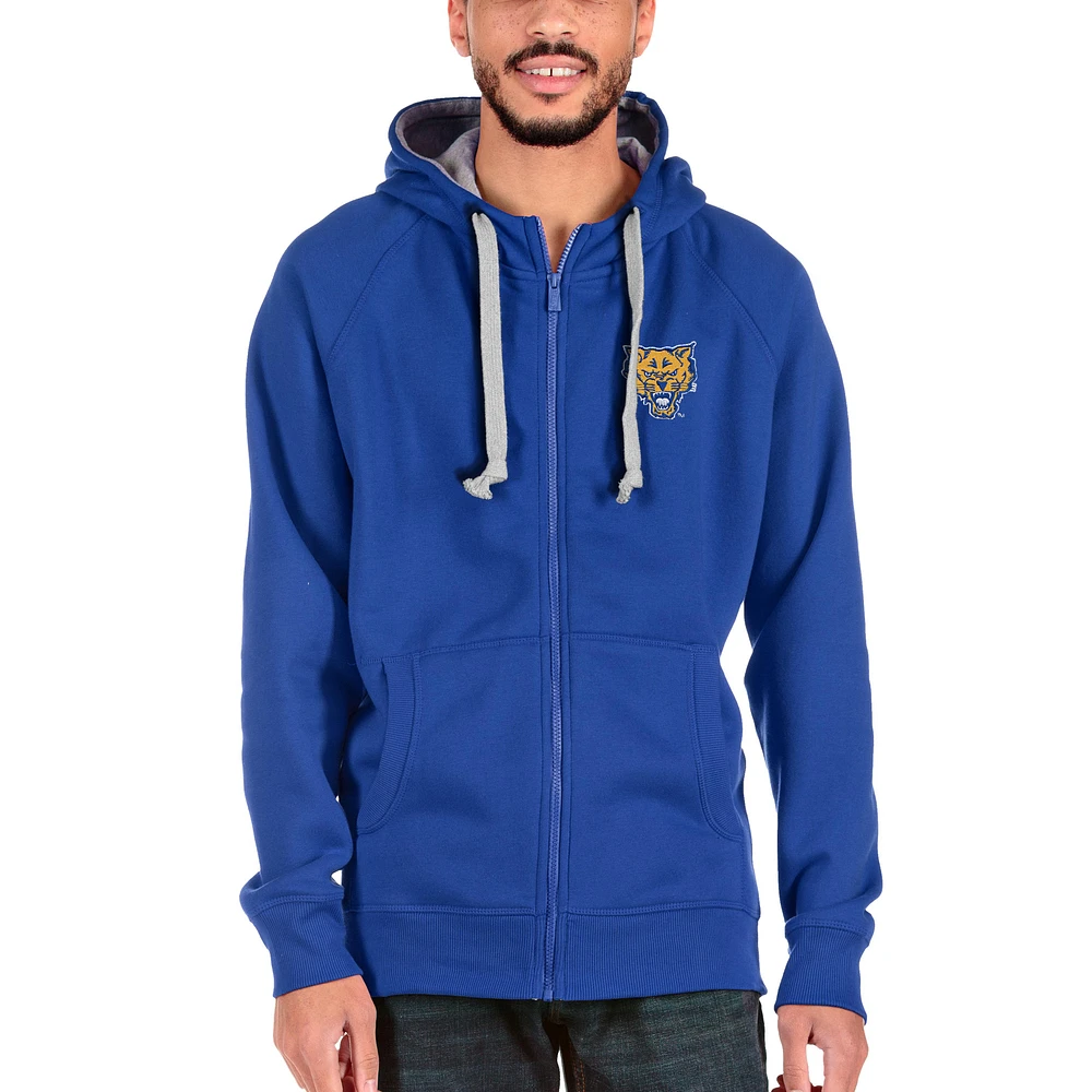 Men's Antigua Royal Fort Valley State Wildcats Victory Full-Zip Hoodie