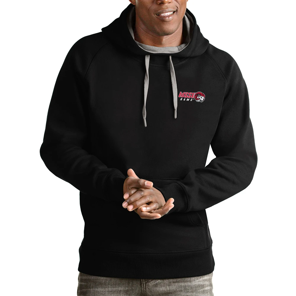 Men's Antigua Black Winston-Salem State Rams Victory Pullover Hoodie