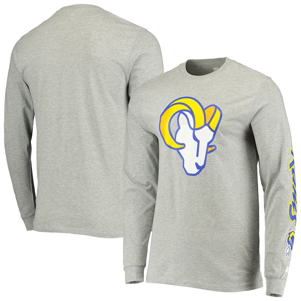 Men's Starter Heathered Gray Los Angeles Rams Halftime Long Sleeve T-Shirt