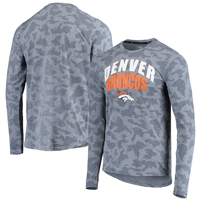 Men's MSX by Michael Strahan Navy Denver Broncos Camo Performance Long Sleeve T-Shirt