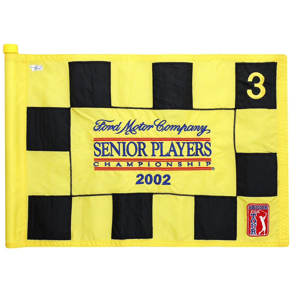 PGA TOUR Event-Used #3 Checkered Pin Flag from The SENIOR PLAYERS Championship on July 11th to 14th 2002