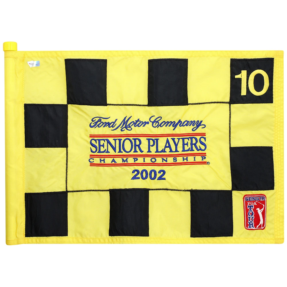 PGA TOUR Event-Used #10 Checkered Pin Flag from The SENIOR PLAYERS Championship on July 11th to 14th 2002