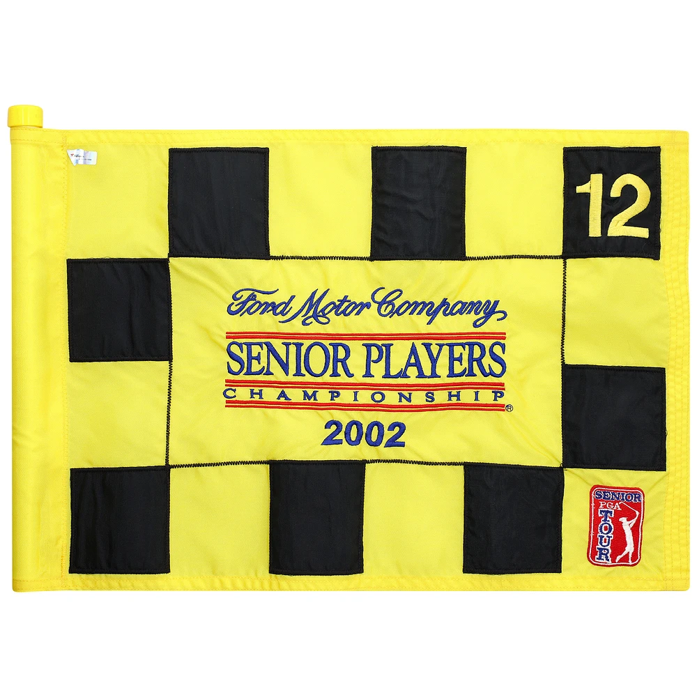 PGA TOUR Event-Used #12 Checkered Pin Flag from The SENIOR PLAYERS Championship on July 11th to 14th 2002