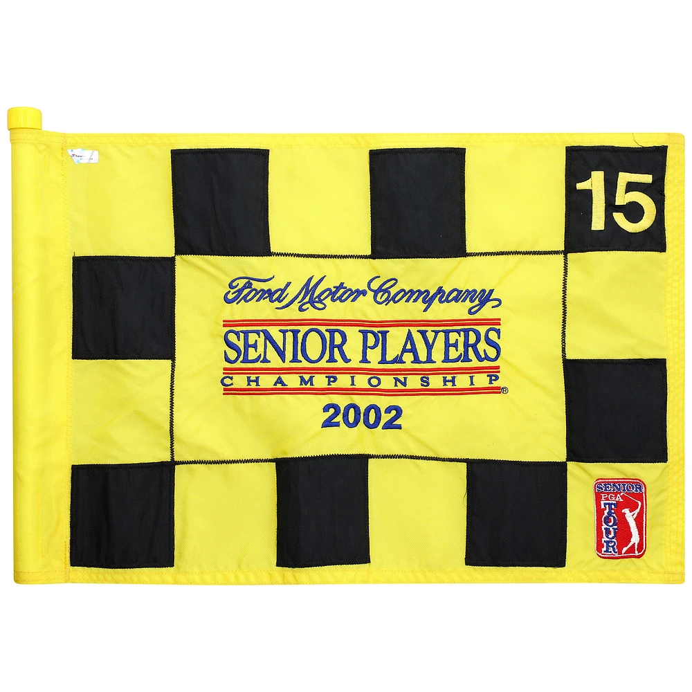PGA TOUR Event-Used #15 Checkered Pin Flag from The SENIOR PLAYERS Championship on July 11th to 14th 2002
