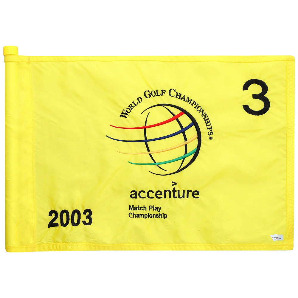 PGA TOUR Event-Used #3 Yellow Pin Flag from The Accenture Match Play Championship on February 26th to March 2nd 2003