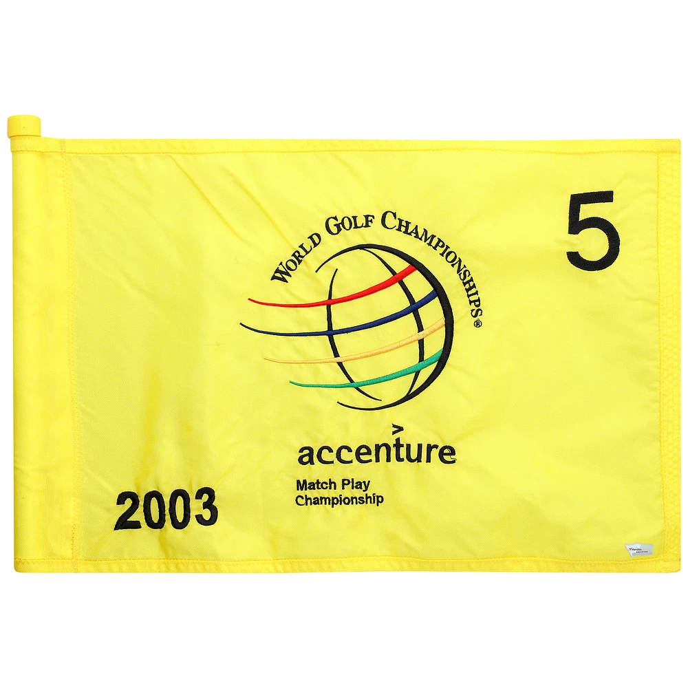 PGA TOUR Event-Used #5 Yellow Pin Flag from The Accenture Match Play Championship on February 26th to March 2nd 2003