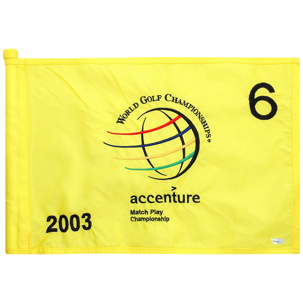 PGA TOUR Event-Used #6 Yellow Pin Flag from The Accenture Match Play Championship on February 26th to March 2nd 2003