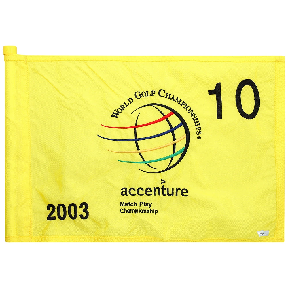 PGA TOUR Event-Used #10 Yellow Pin Flag from The Accenture Match Play Championship on February 26th to March 2nd 2003