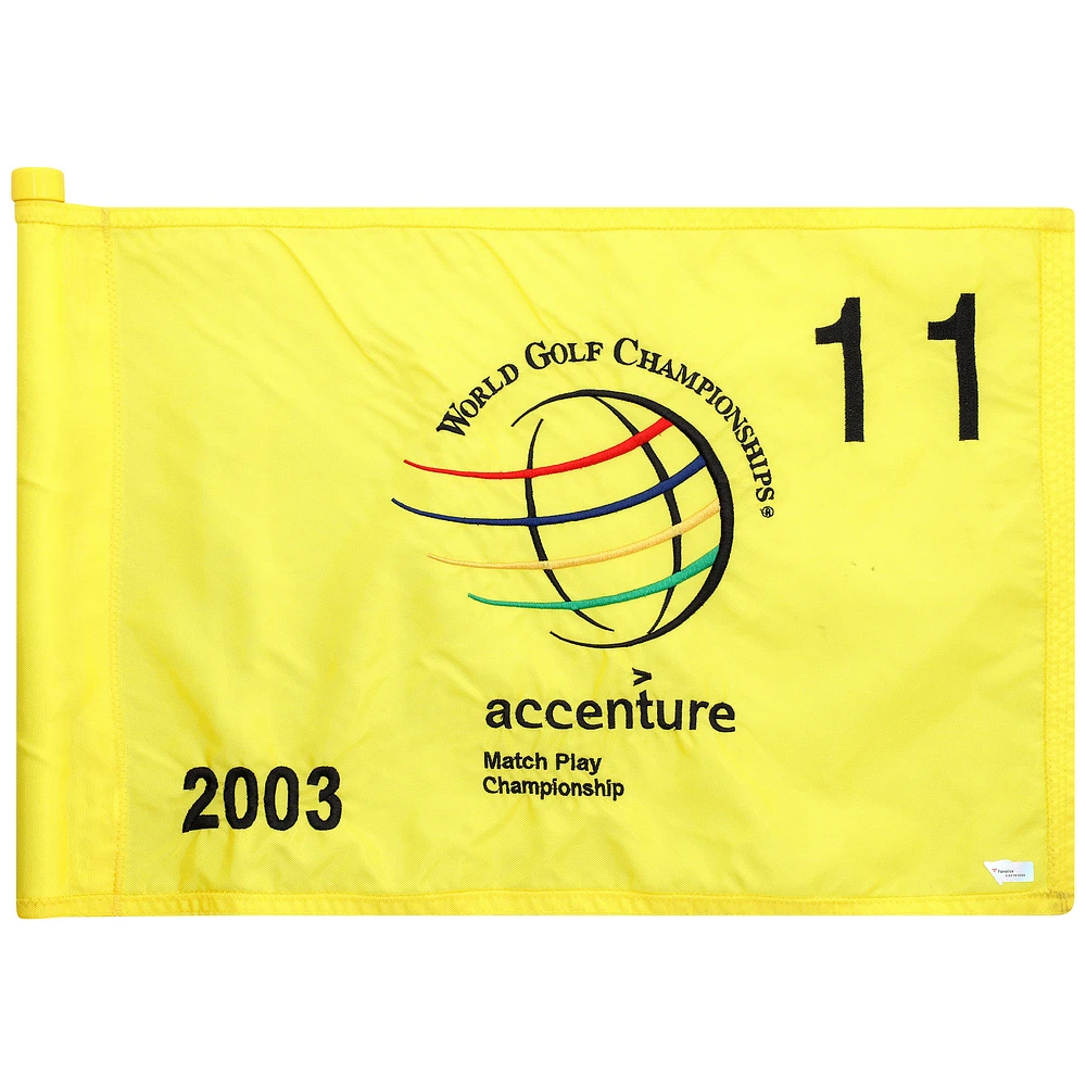 PGA TOUR Event-Used #11 Yellow Pin Flag from The Accenture Match Play Championship on February 26th to March 2nd 2003