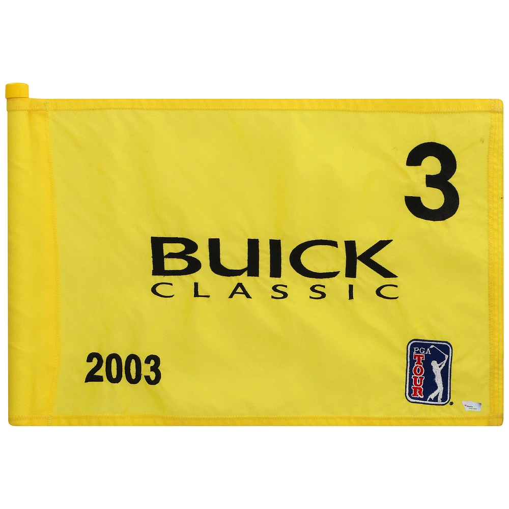 PGA TOUR Event-Used #3 Yellow Pin Flag from The Buick Classic on June 19th to 22nd 2003