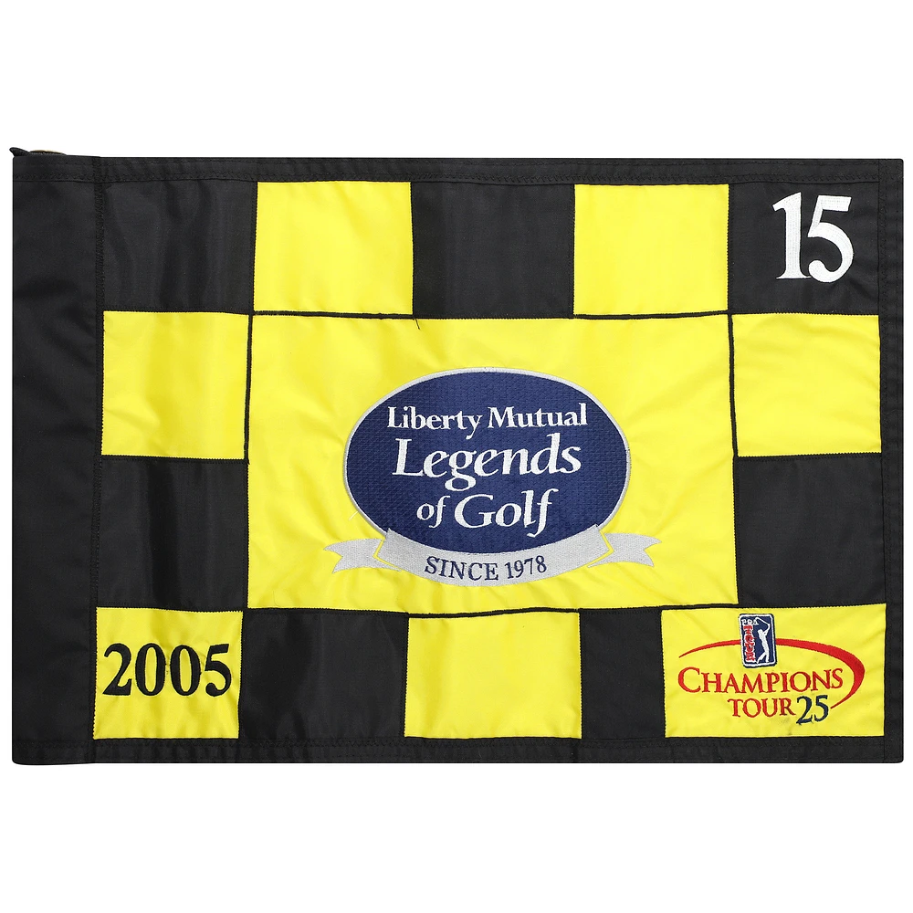 PGA TOUR Event-Used #15 Yellow & Black Pin Flag from The Legends of Golf Tournament on April 22nd to 24th 2005