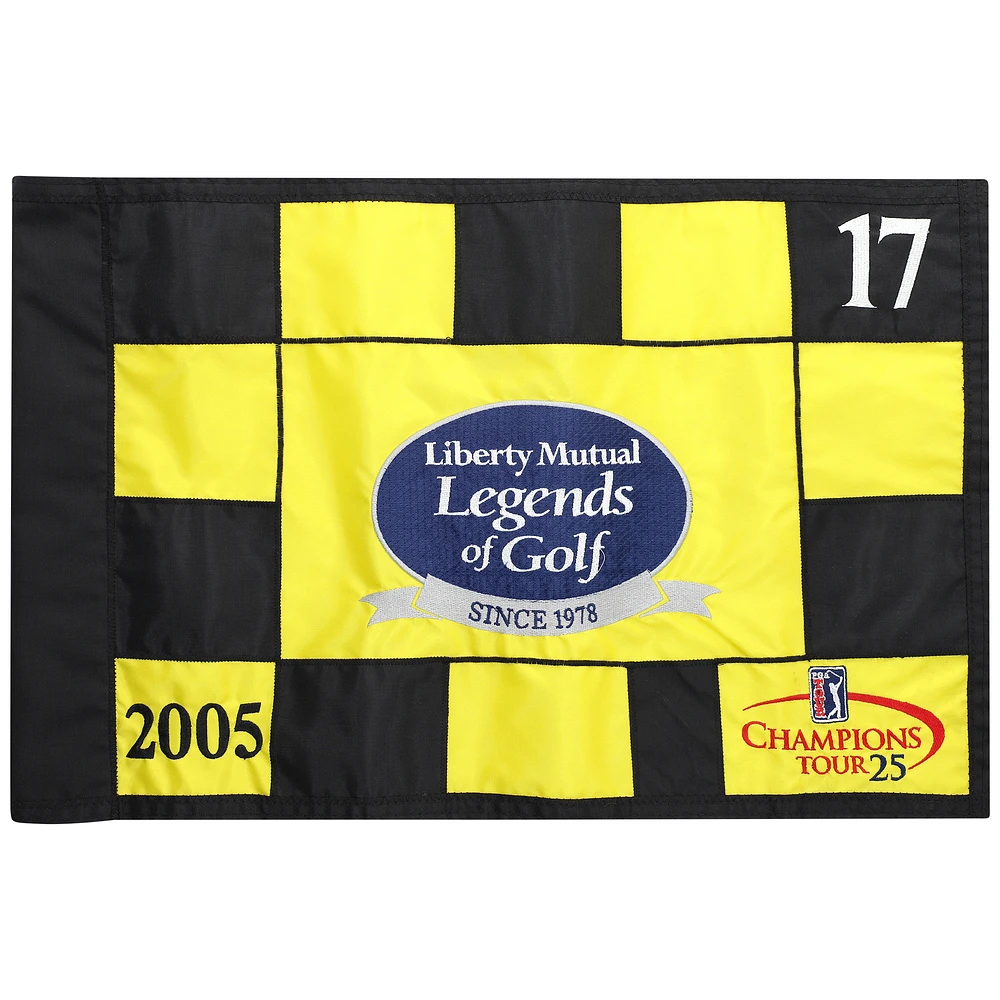 PGA TOUR Event-Used #17 Yellow & Black Pin Flag from The Legends of Golf Tournament on April 22nd to 24th 2005