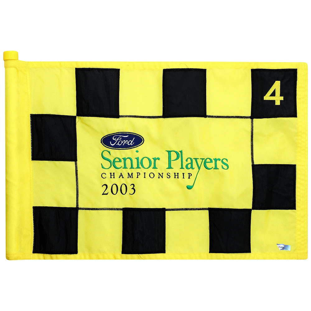 PGA TOUR Event-Used #4 Yellow Pin Flag from SENIOR PLAYERS Championship on July 10th to 13th 2003
