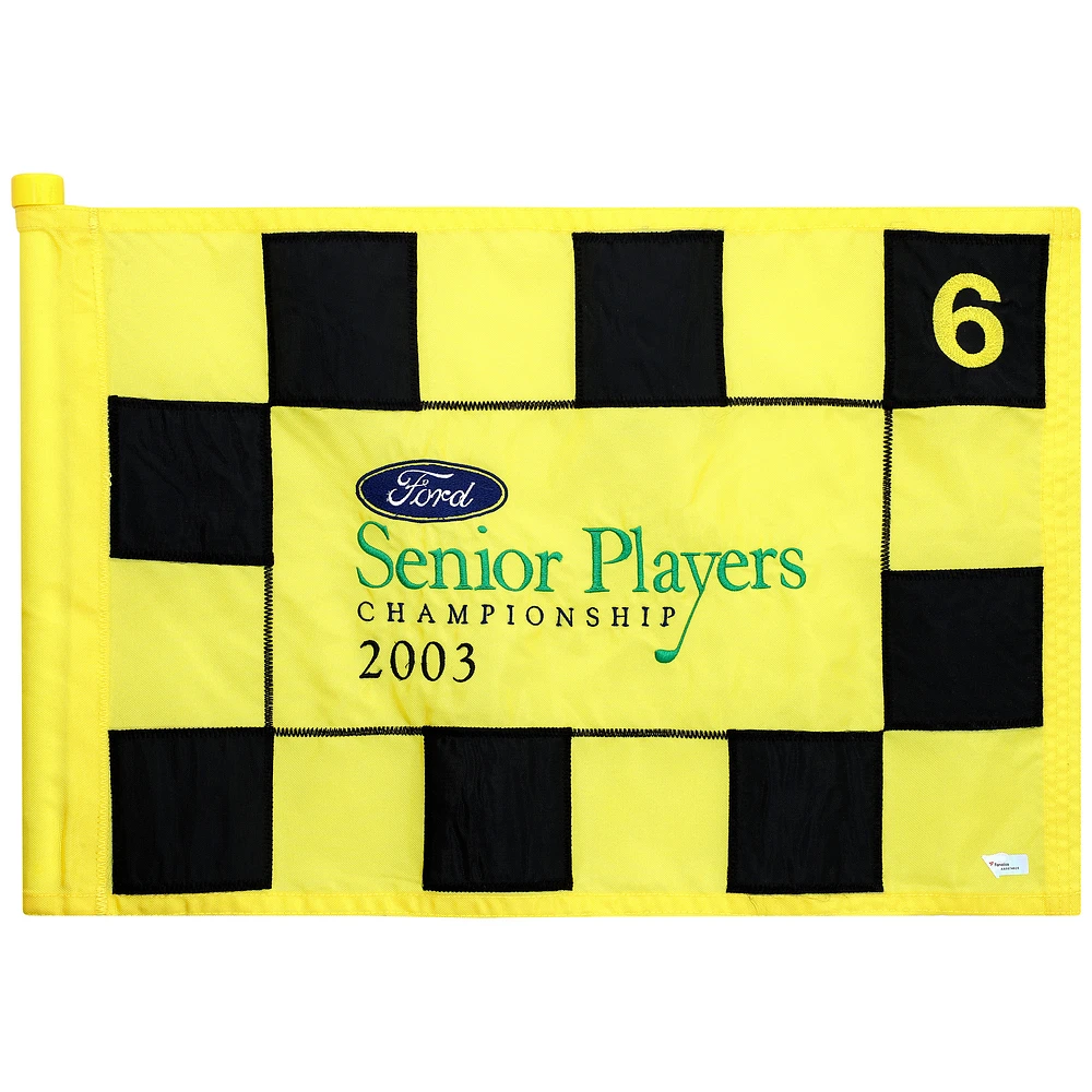 PGA TOUR Event-Used #6 Yellow Pin Flag from SENIOR PLAYERS Championship on July 10th to 13th 2003