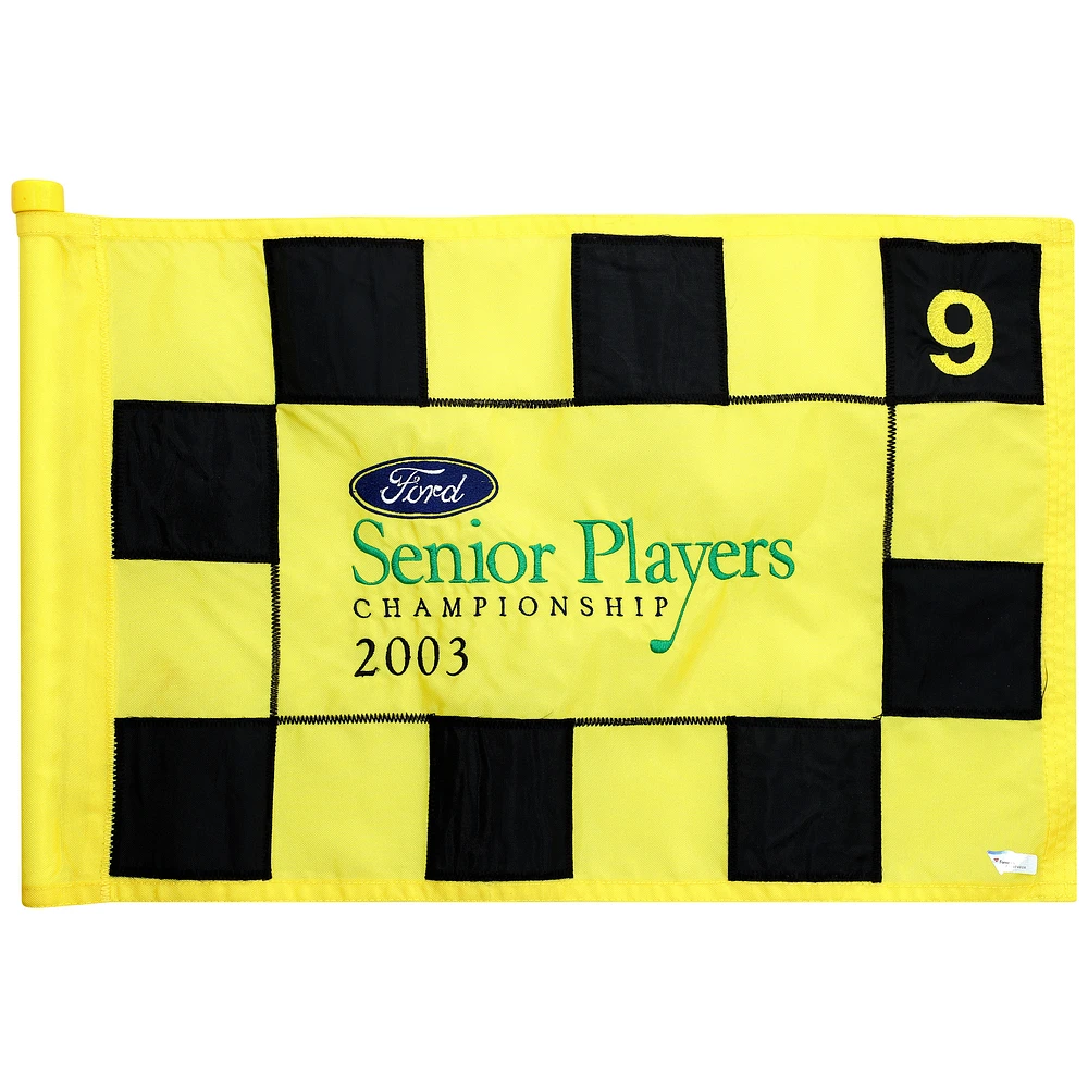 PGA TOUR Event-Used #9 Yellow Pin Flag from SENIOR PLAYERS Championship on July 10th to 13th 2003
