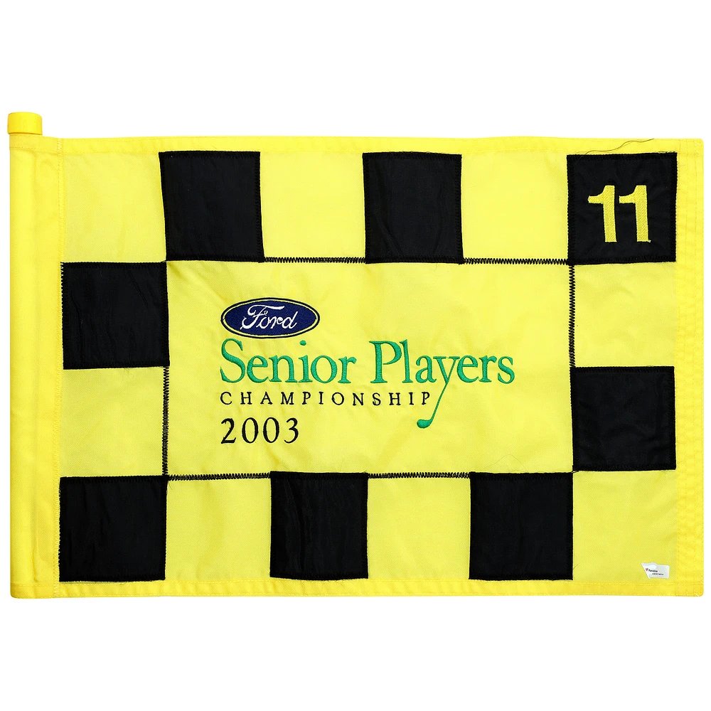 PGA TOUR Event-Used #11 Yellow Pin Flag from SENIOR PLAYERS Championship on July 10th to 13th 2003