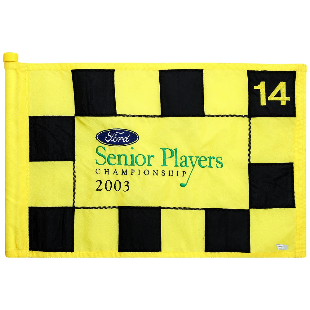 PGA TOUR Event-Used #14 Yellow Pin Flag from SENIOR PLAYERS Championship on July 10th to 13th 2003