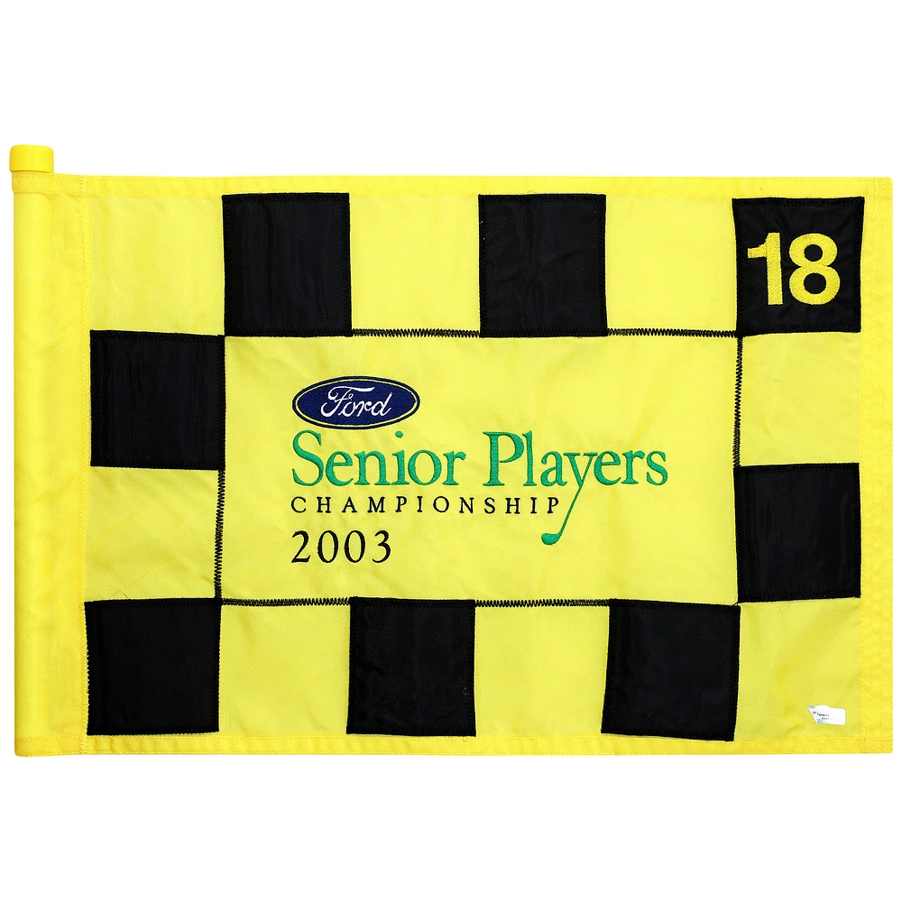PGA TOUR Event-Used #18 Yellow Pin Flag from SENIOR PLAYERS Championship on July 10th to 13th 2003