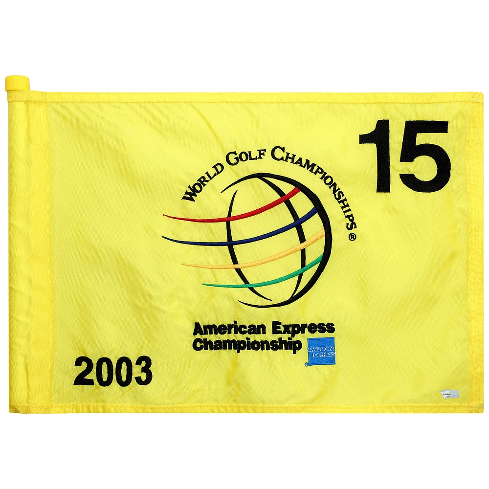 PGA TOUR Event-Used #15 Yellow Pin Flag from The American Express Championship on October 2nd to 5th 2003