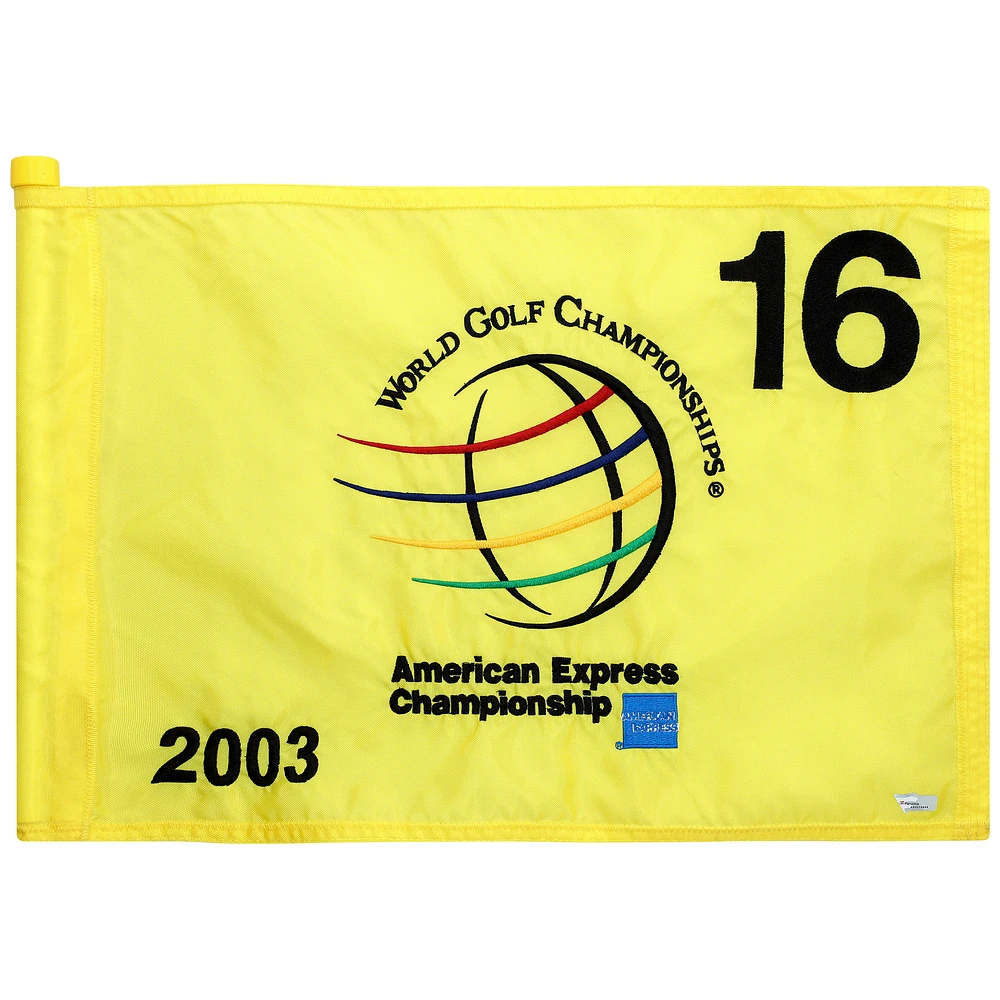 PGA TOUR Event-Used #16 Yellow Pin Flag from The American Express Championship on October 2nd to 5th 2003