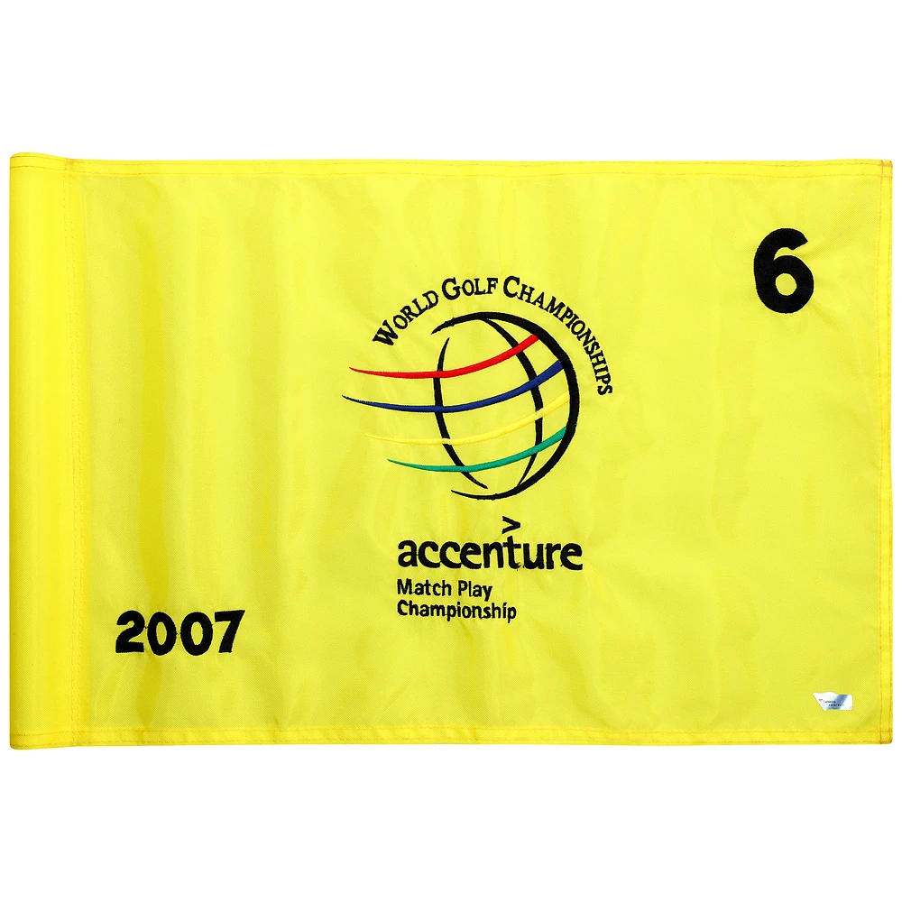 PGA TOUR Event-Used #6 Yellow Pin Flag from The Accenture Match Play Championship on February 21st to 25th 2007