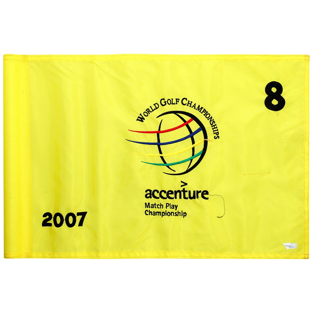 PGA TOUR Event-Used #8 Yellow Pin Flag from The Accenture Match Play Championship on February 21st to 25th 2007