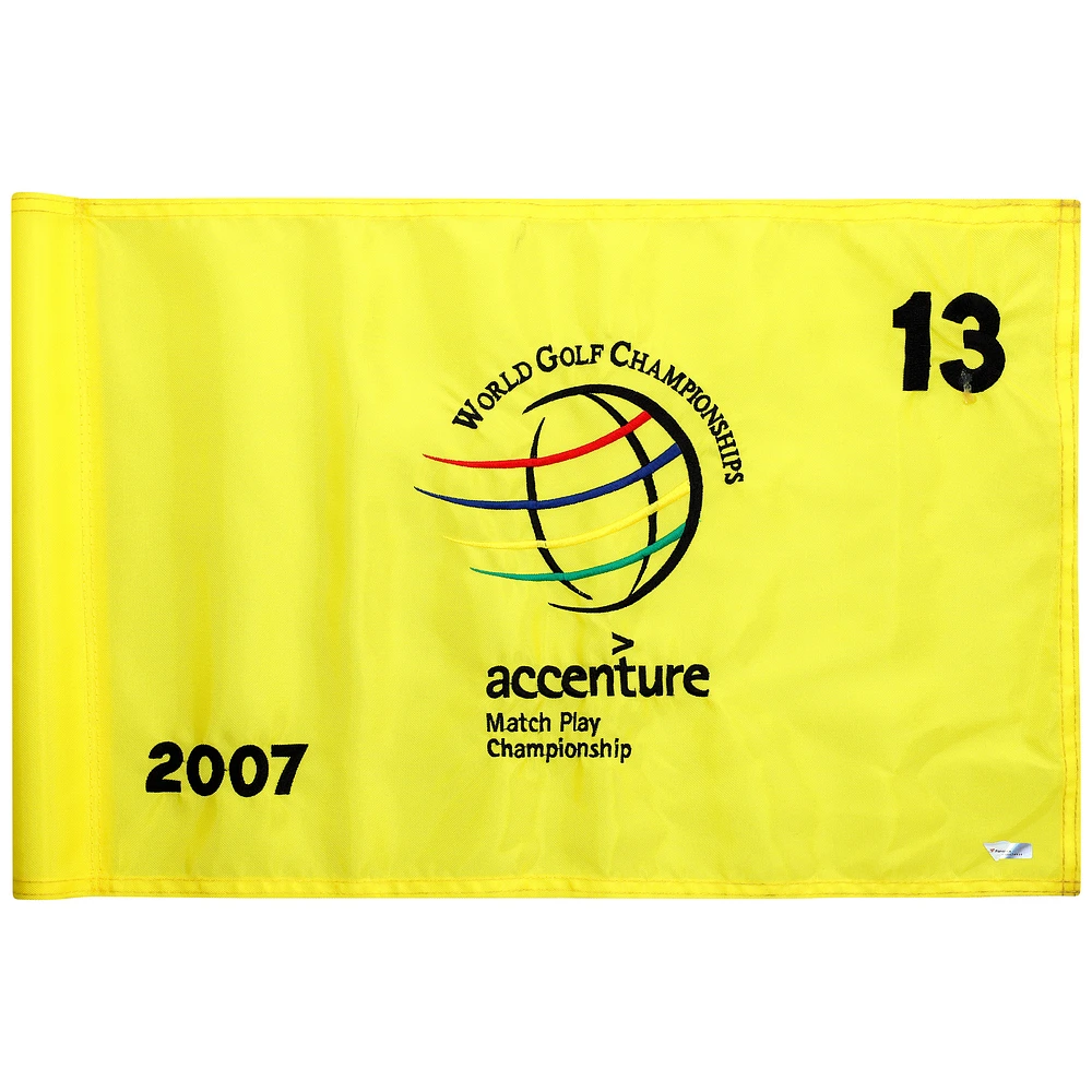 PGA TOUR Event-Used #13 Yellow Pin Flag from The Accenture Match Play Championship on February 21st to 25th 2007