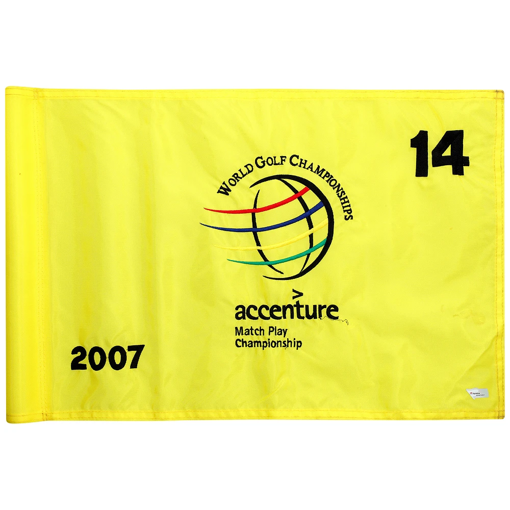 PGA TOUR Event-Used #14 Yellow Pin Flag from The Accenture Match Play Championship on February 21st to 25th 2007