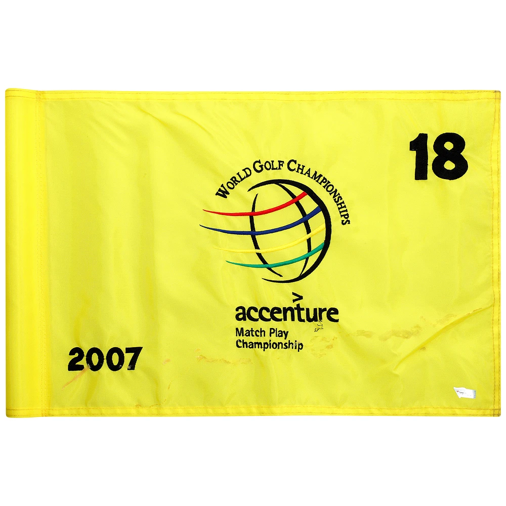 PGA TOUR Event-Used #18 Yellow Pin Flag from The Accenture Match Play Championship on February 21st to 25th 2007