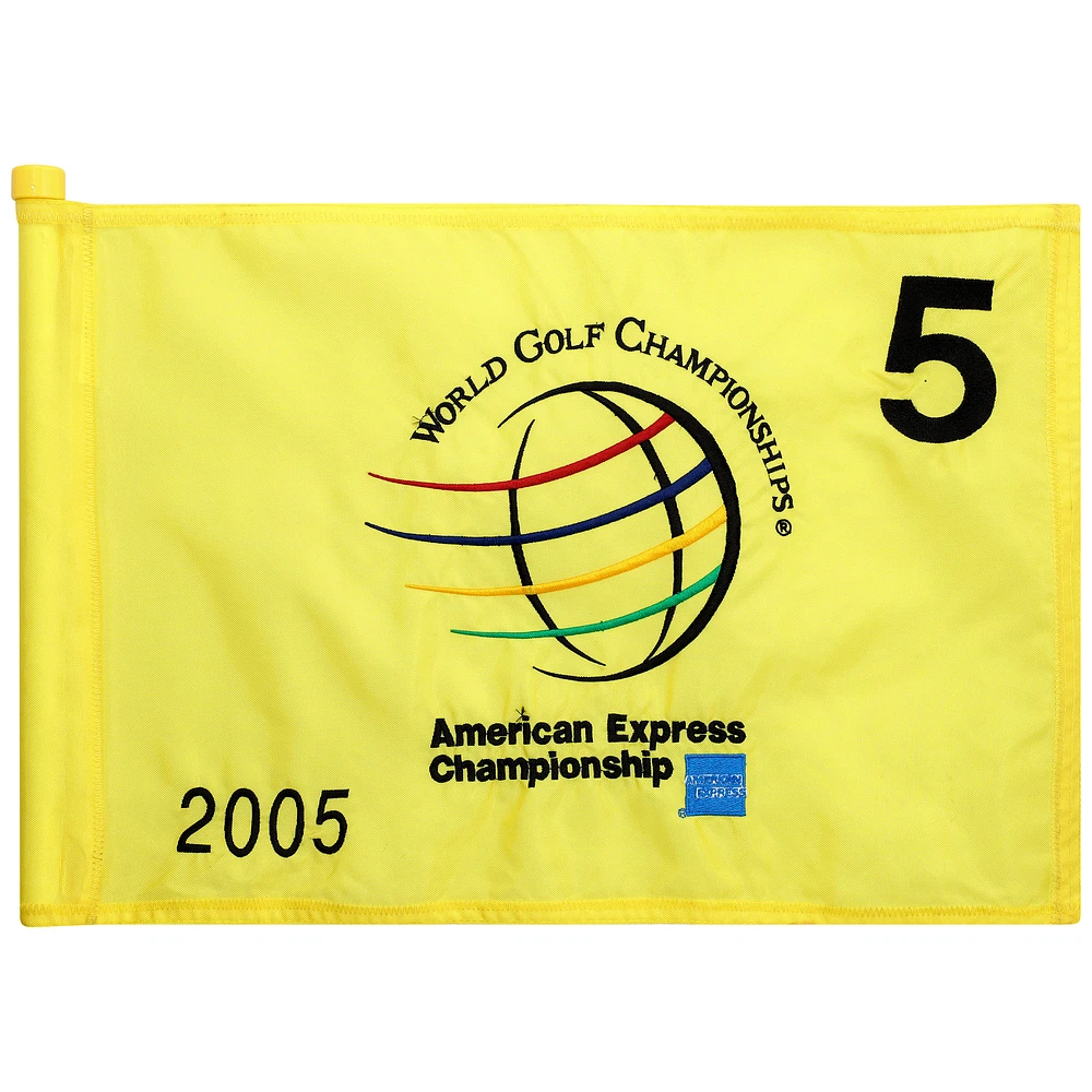 PGA TOUR Event-Used #5 Yellow Pin Flag from The American Express Championship on October 6th to 9th 2005