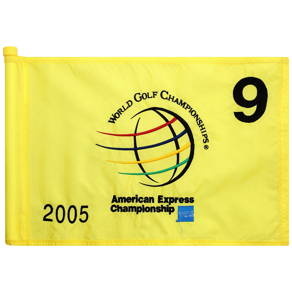 PGA TOUR Event-Used #9 Yellow Pin Flag from The American Express Championship on October 6th to 9th 2005