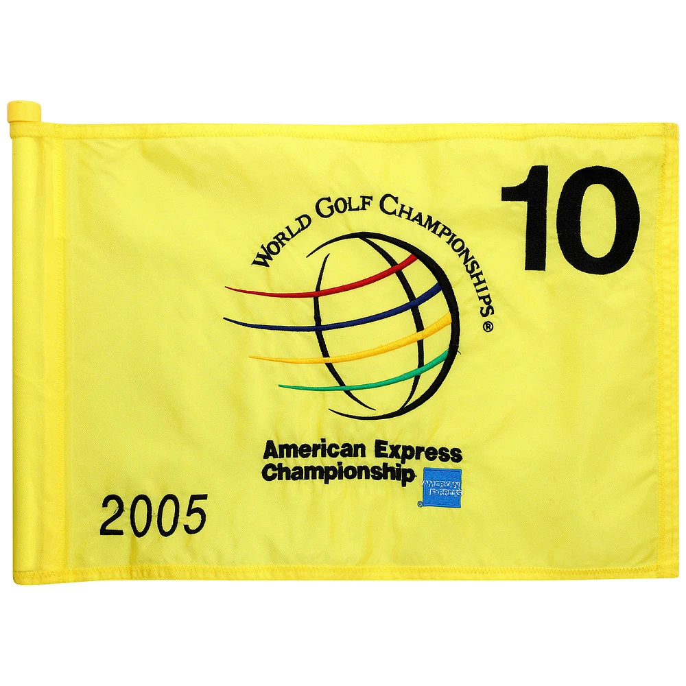 PGA TOUR Event-Used #10 Yellow Pin Flag from The American Express Championship on October 6th to 9th 2005